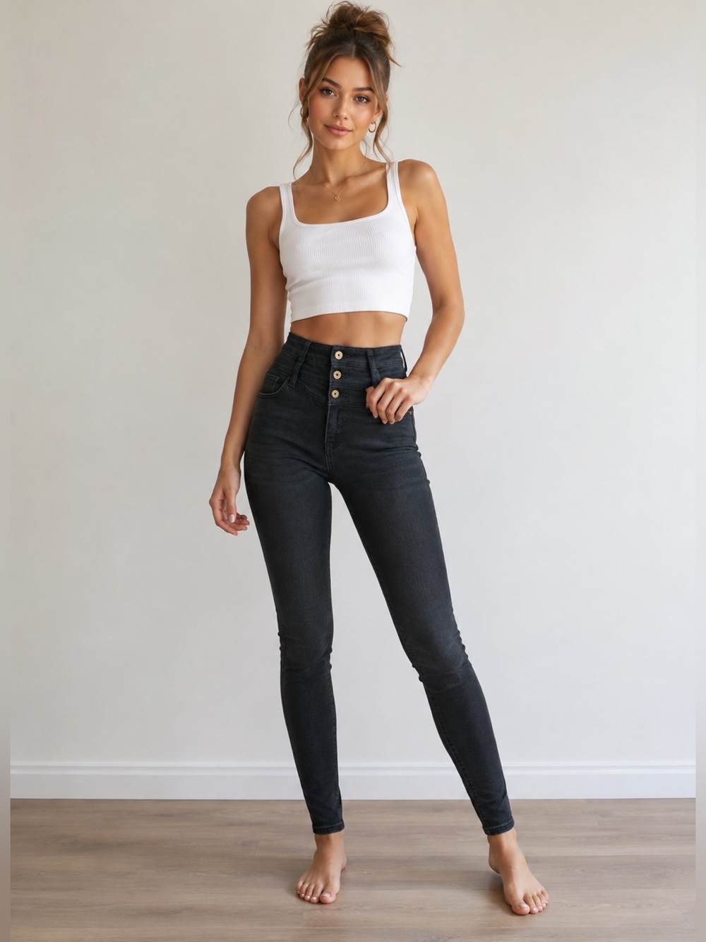 Topshop Moto Kristen Super High Waist Skinny Jeans Washed  W25 L30